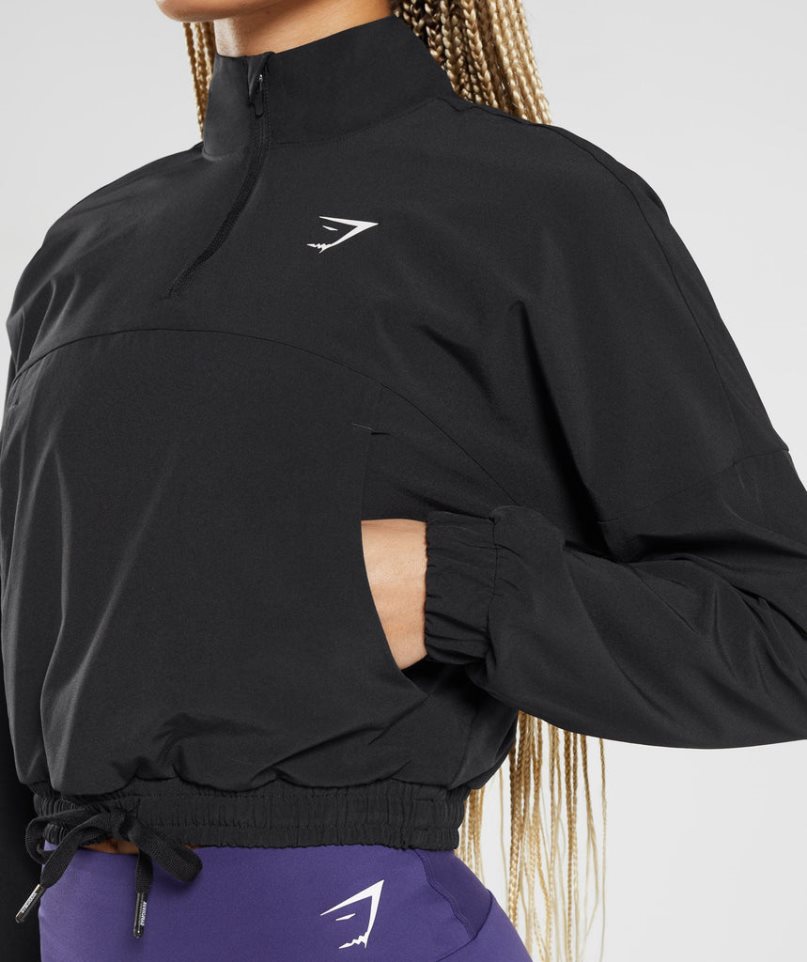 Women's Gymshark Sport Windbreaker Black | NZ 9BYFVE